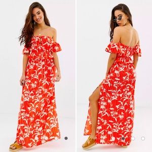 ASOS DESIGN Bardot Beach Maxi Dress
